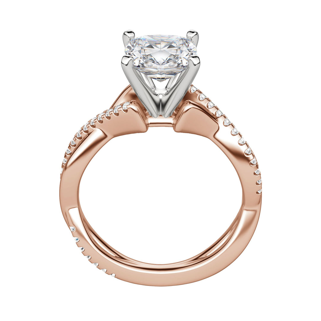 CHIC ACCENTED CUSHION CUT MOISSANITE ENGAGEMENT RING