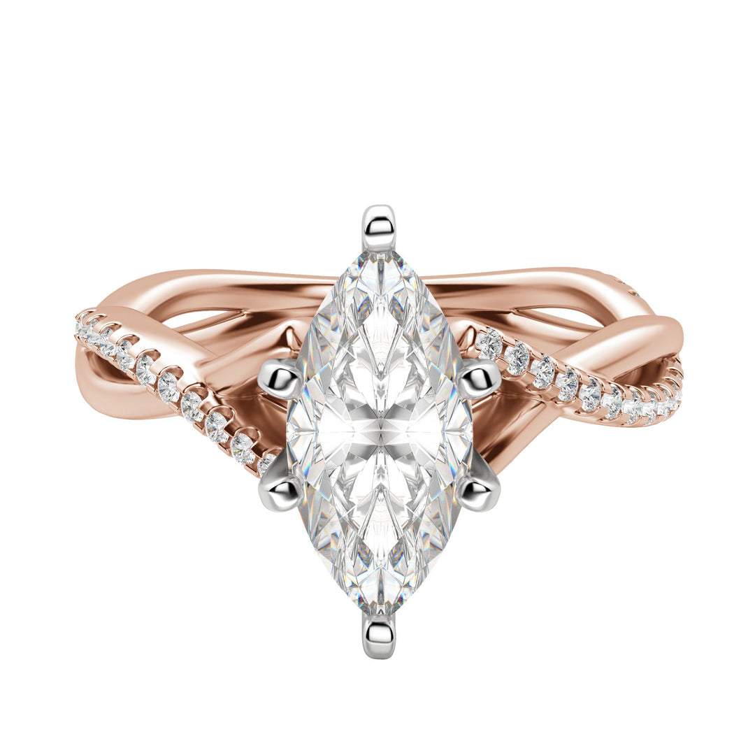 CHIC ACCENTED MARQUISE CUT ENGAGEMENT RING