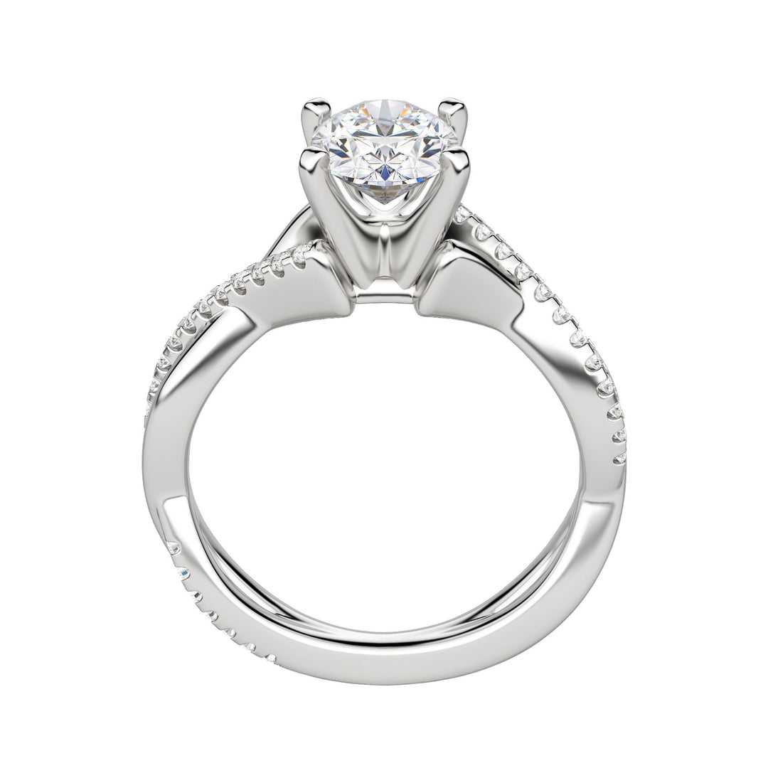 CHIC ACCENTED OVAL CUT MOISSANITE ENGAGEMENT RING