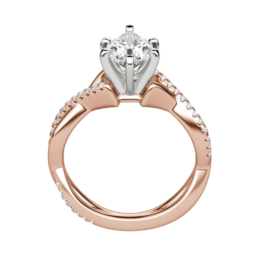 CHIC ACCENTED PEAR CUT MOISSANITE ENGAGEMENT RING