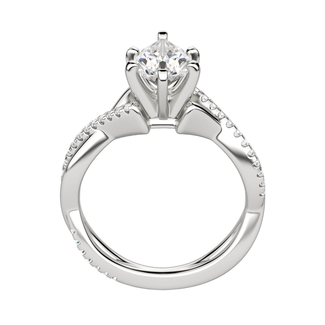 CHIC ACCENTED PEAR CUT MOISSANITE ENGAGEMENT RING