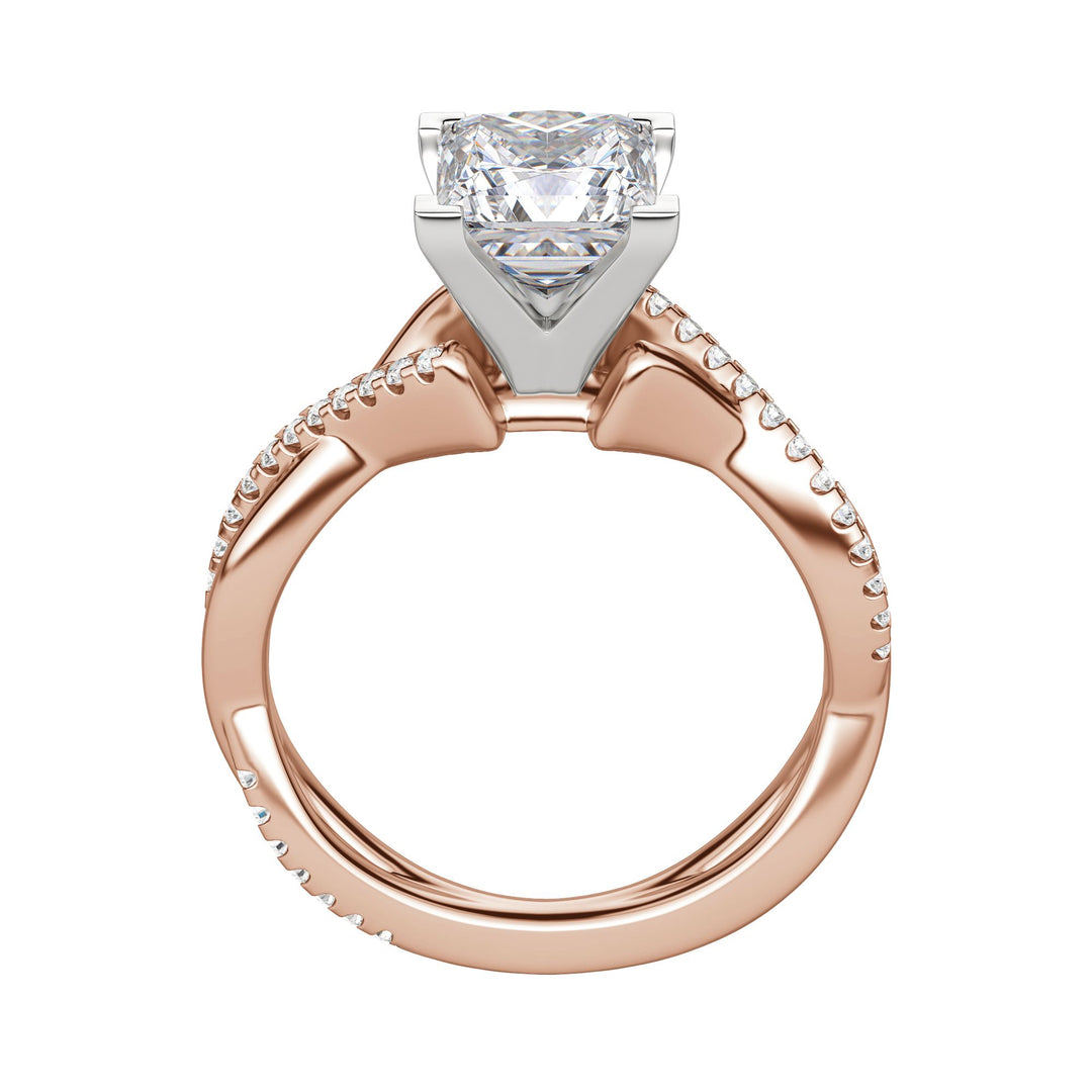 CHIC ACCENTED PRINCESS CUT MOISSANITE ENGAGEMENT RING