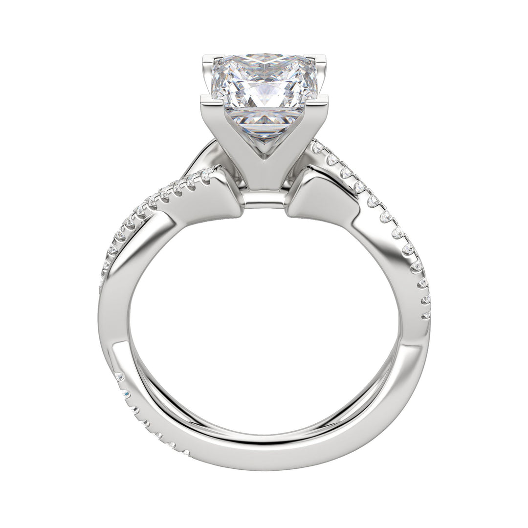 CHIC ACCENTED PRINCESS CUT MOISSANITE ENGAGEMENT RING