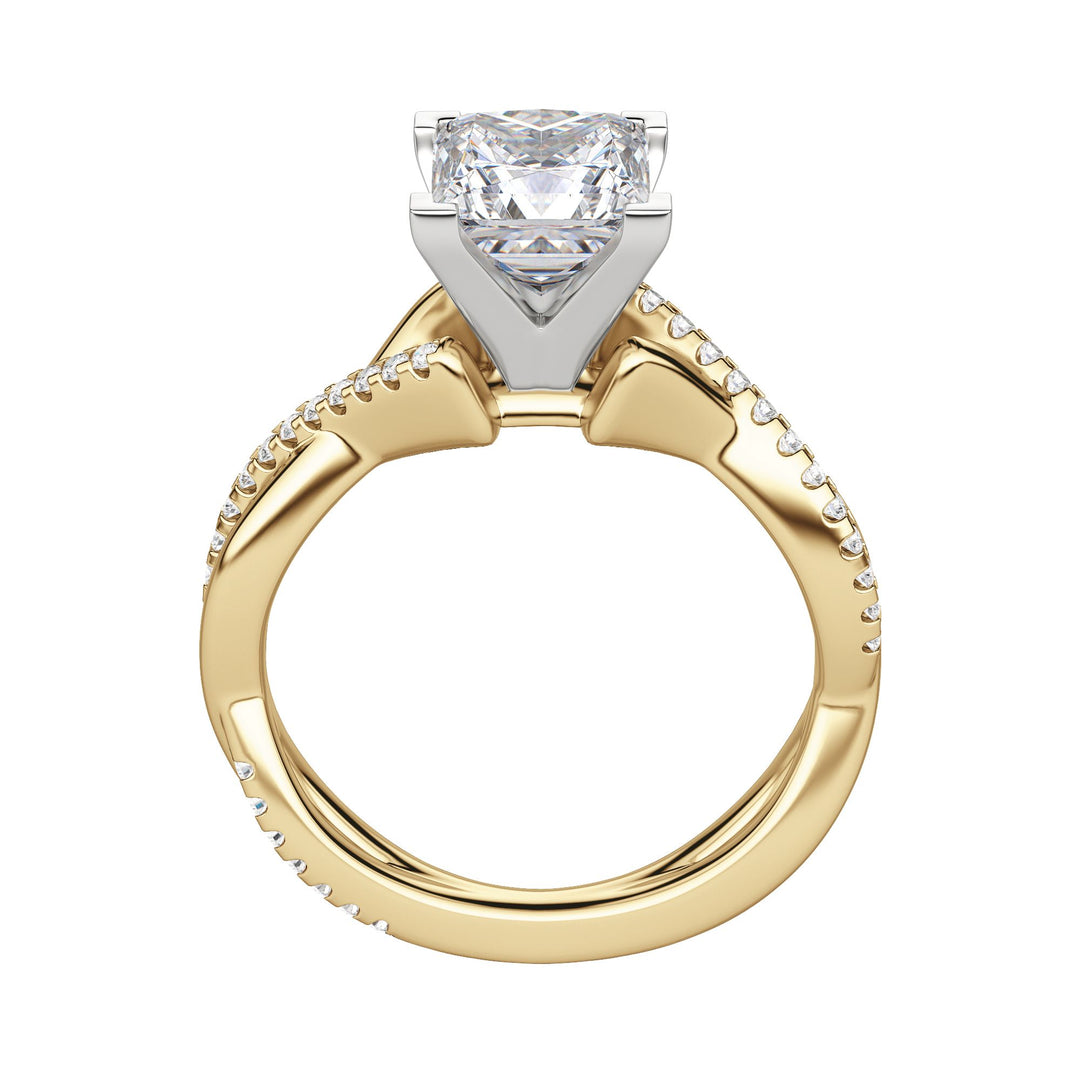 CHIC ACCENTED PRINCESS CUT MOISSANITE ENGAGEMENT RING