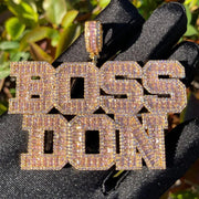 CUSTOM NAME BAGUETTE MOISSANITE DIAMOND BIG SIZE HIP HOP PENDANT