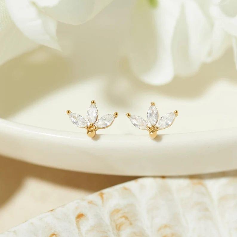 DAINTY MARQUISE CUT MOISSANITE EARRINGS FOR WOMEN