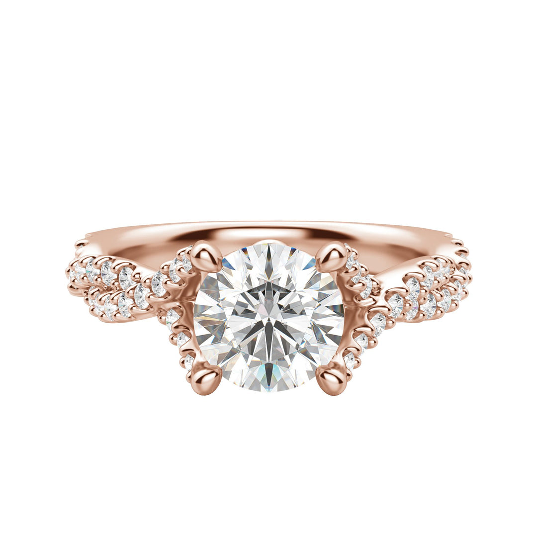 DITA ROUND CUT MOISSANITE ENGAGEMENT RING