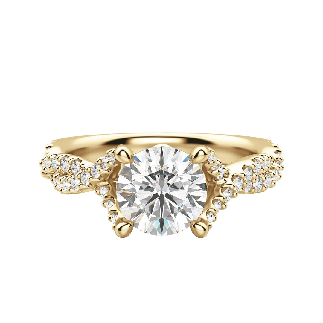 DITA ROUND CUT MOISSANITE ENGAGEMENT RING