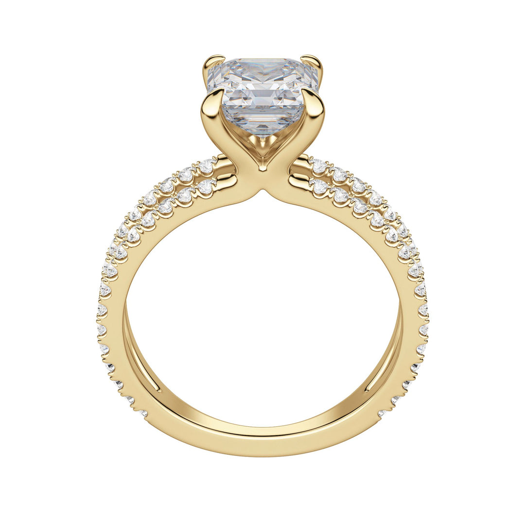 DUET ACCENTED ASSCHER CUT MOISSANITE ENGAGEMENT RING