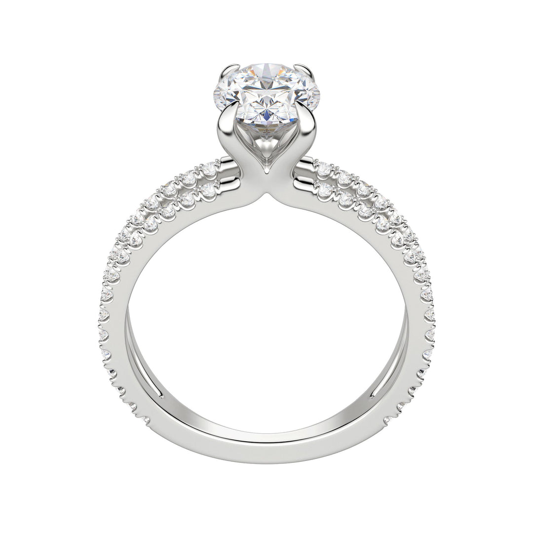 DUET ACCENTED OVAL CUT MOISSANITE ENGAGEMENT RING