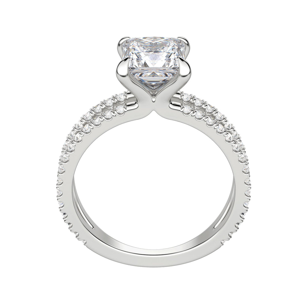 DUET ACCENTED PRINCESS CUT MOISSANITE ENGAGEMENT RING