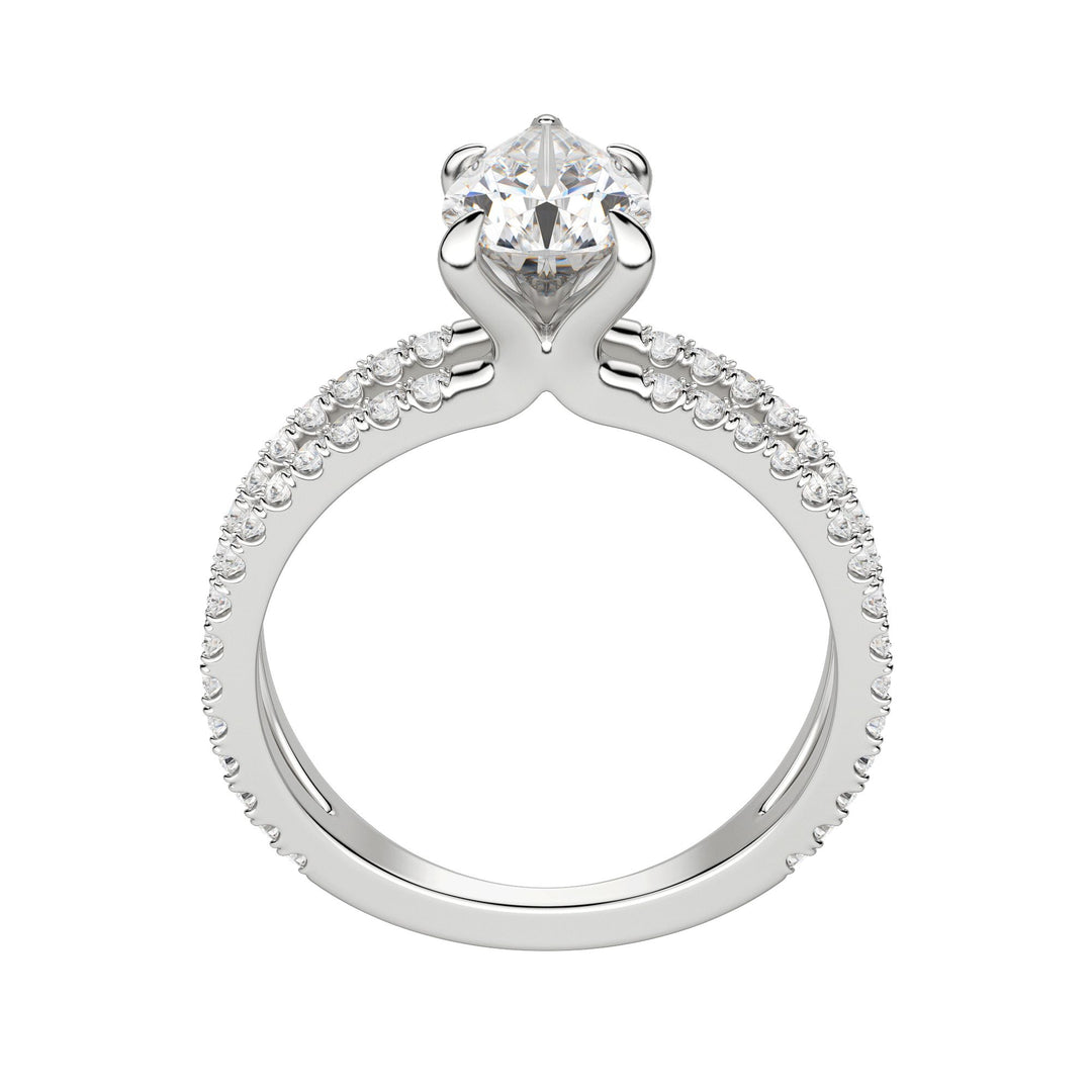 DUET ACCENTED PEAR CUT MOISSANITE ENGAGEMENT RING