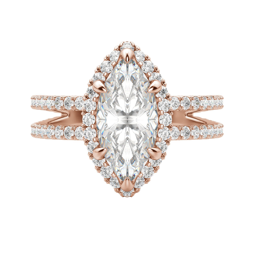 DUET HALO MARQUISE CUT ENGAGEMENT RING