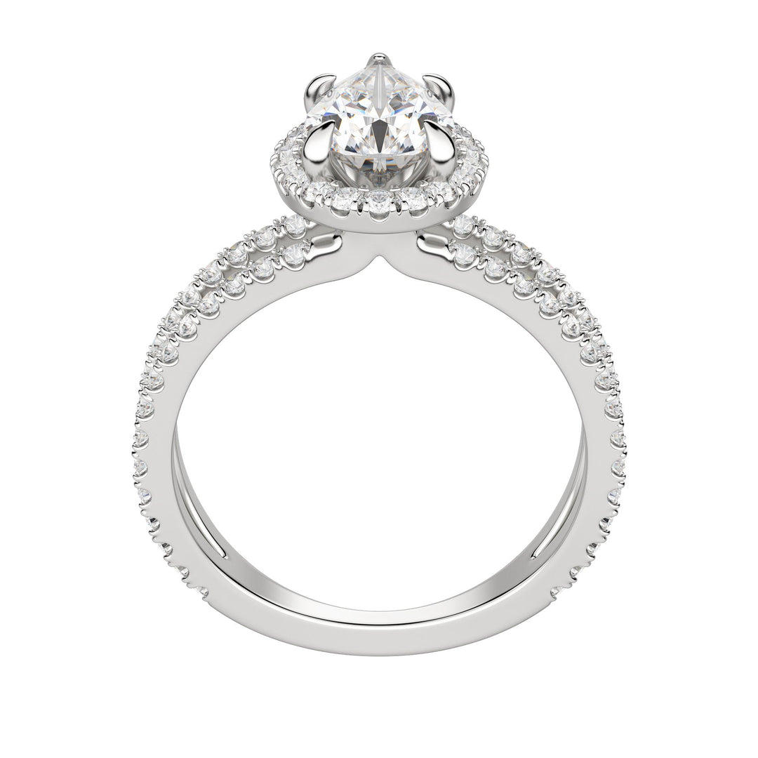 DUET HALO PEAR CUT MOISSANITE ENGAGEMENT RING