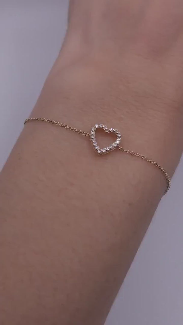 14K GOLD DELICATE HEART BRACELET