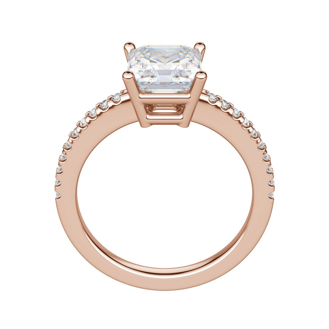 EAVE ACCENTED ASSCHER CUT MOISSANITE ENGAGEMENT RING