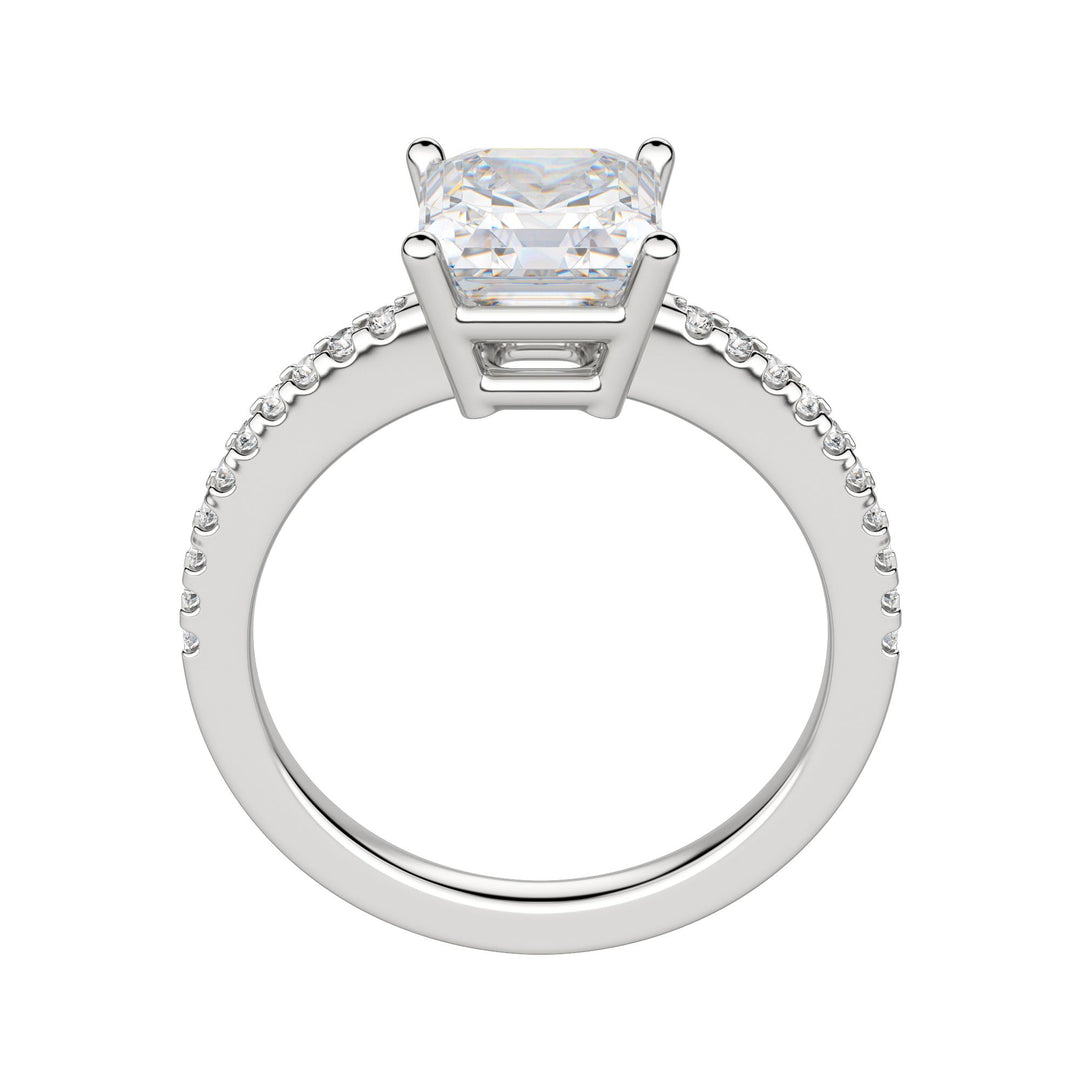 EAVE ACCENTED ASSCHER CUT MOISSANITE ENGAGEMENT RING