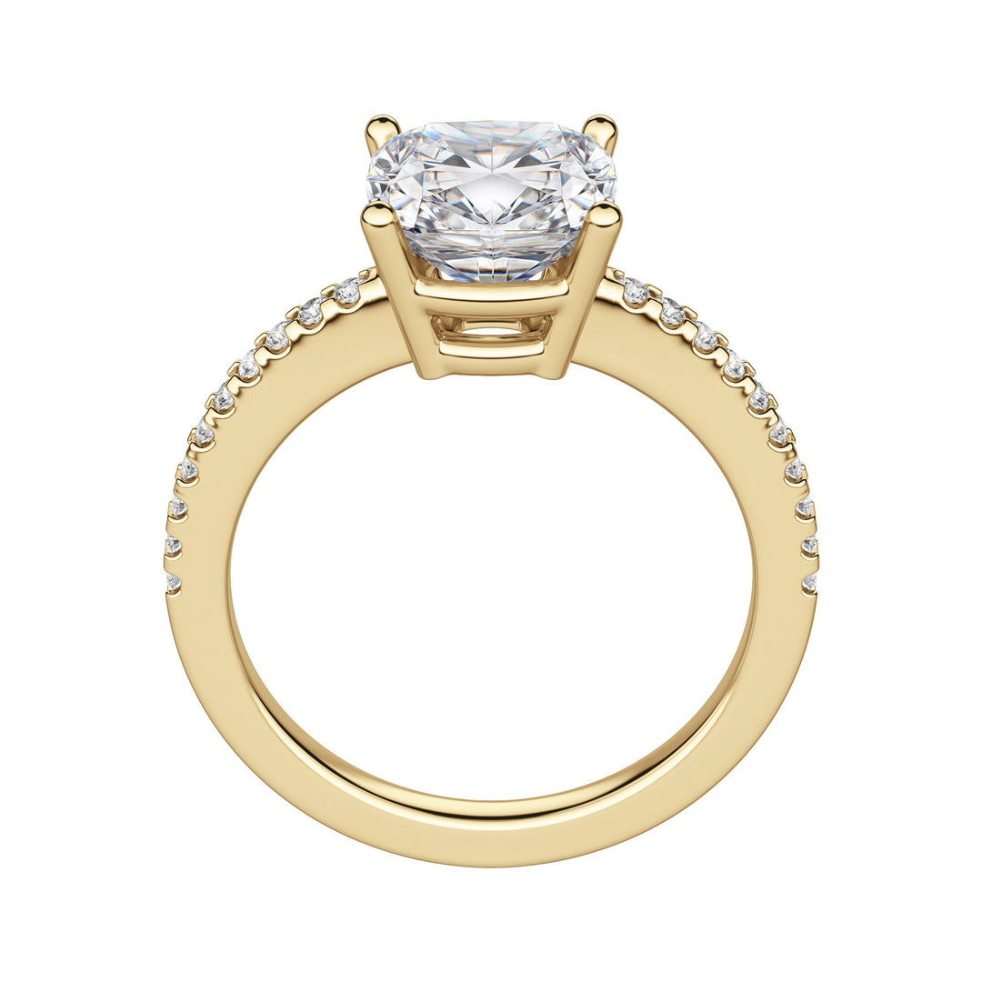 EAVE ACCENTED CUSHION CUT MOISSANITE ENGAGEMENT RING