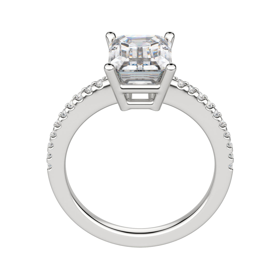 EAVE ACCENTED EMERALD CUT MOISSANITE ENGAGEMENT RING