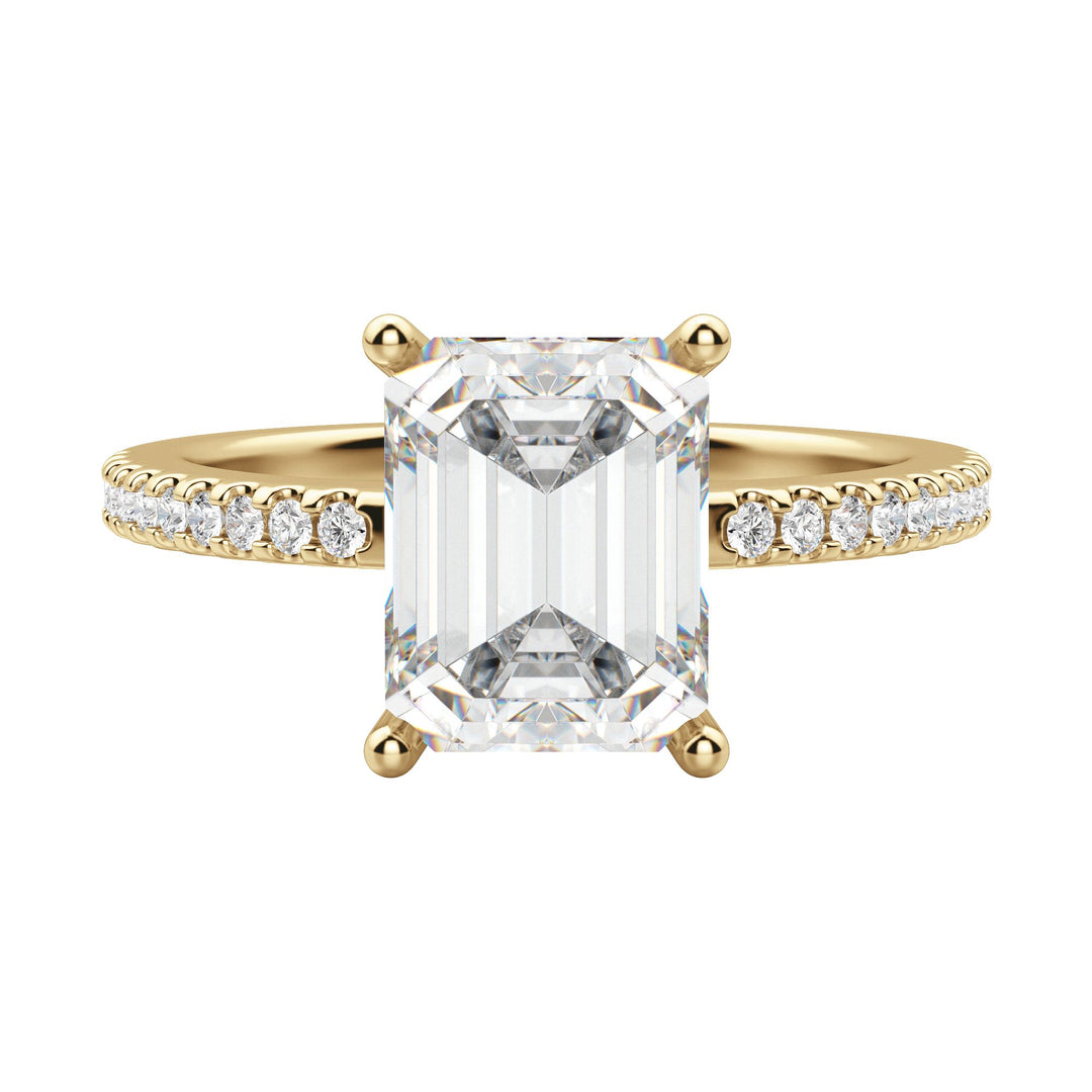 EAVE ACCENTED EMERALD CUT MOISSANITE ENGAGEMENT RING