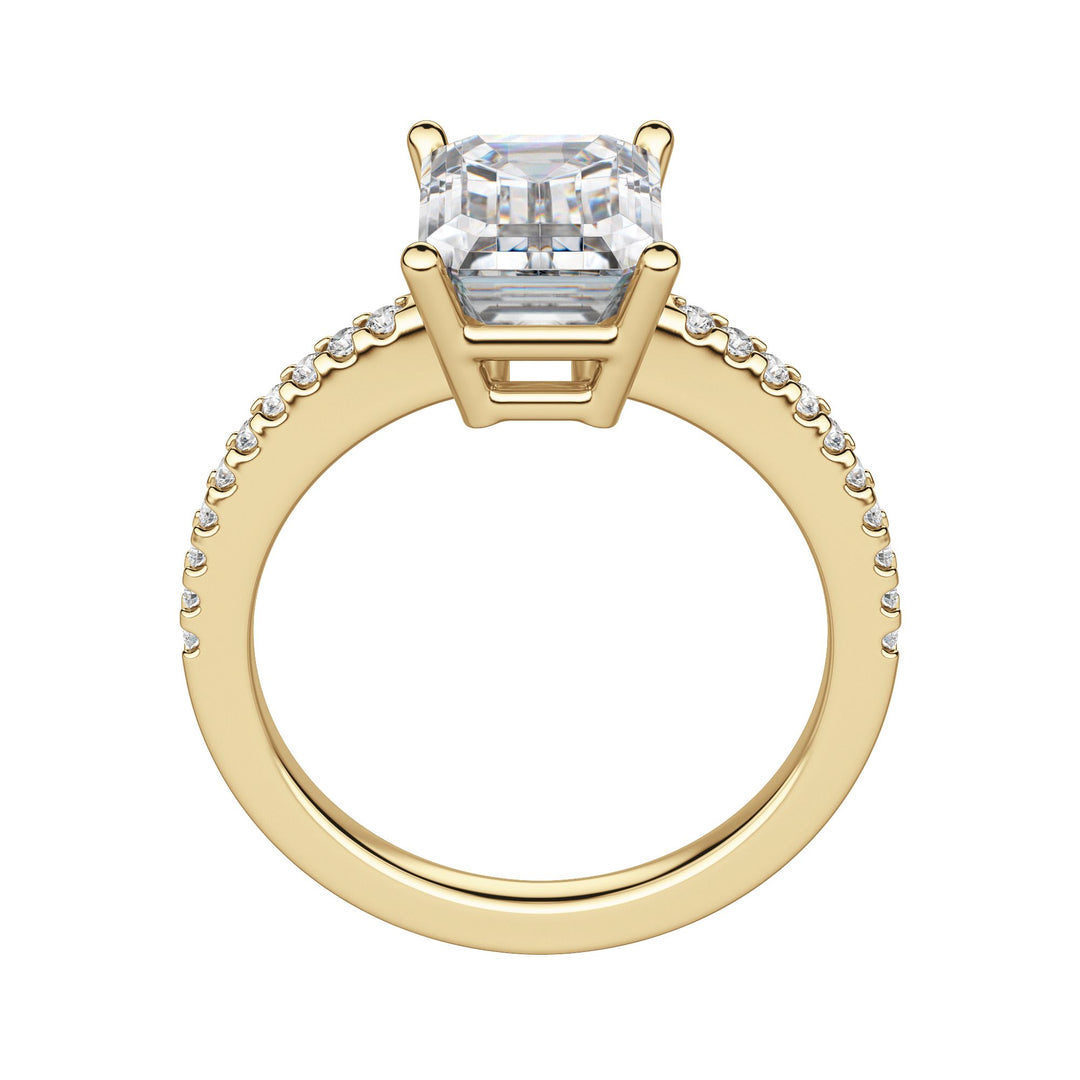 EAVE ACCENTED EMERALD CUT MOISSANITE ENGAGEMENT RING