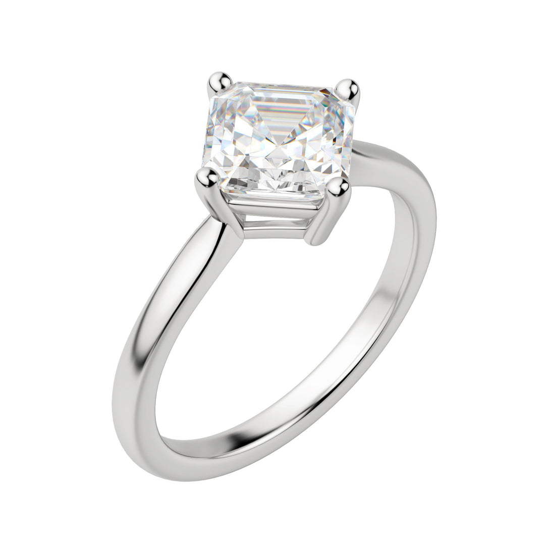 EAVE KITE ASSCHER CUT MOISSANITE ENGAGEMENT RING