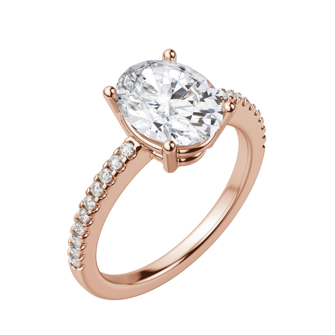 EAVE ACCENTED OVAL CUT MOISSANITE ENGAGEMENT RING