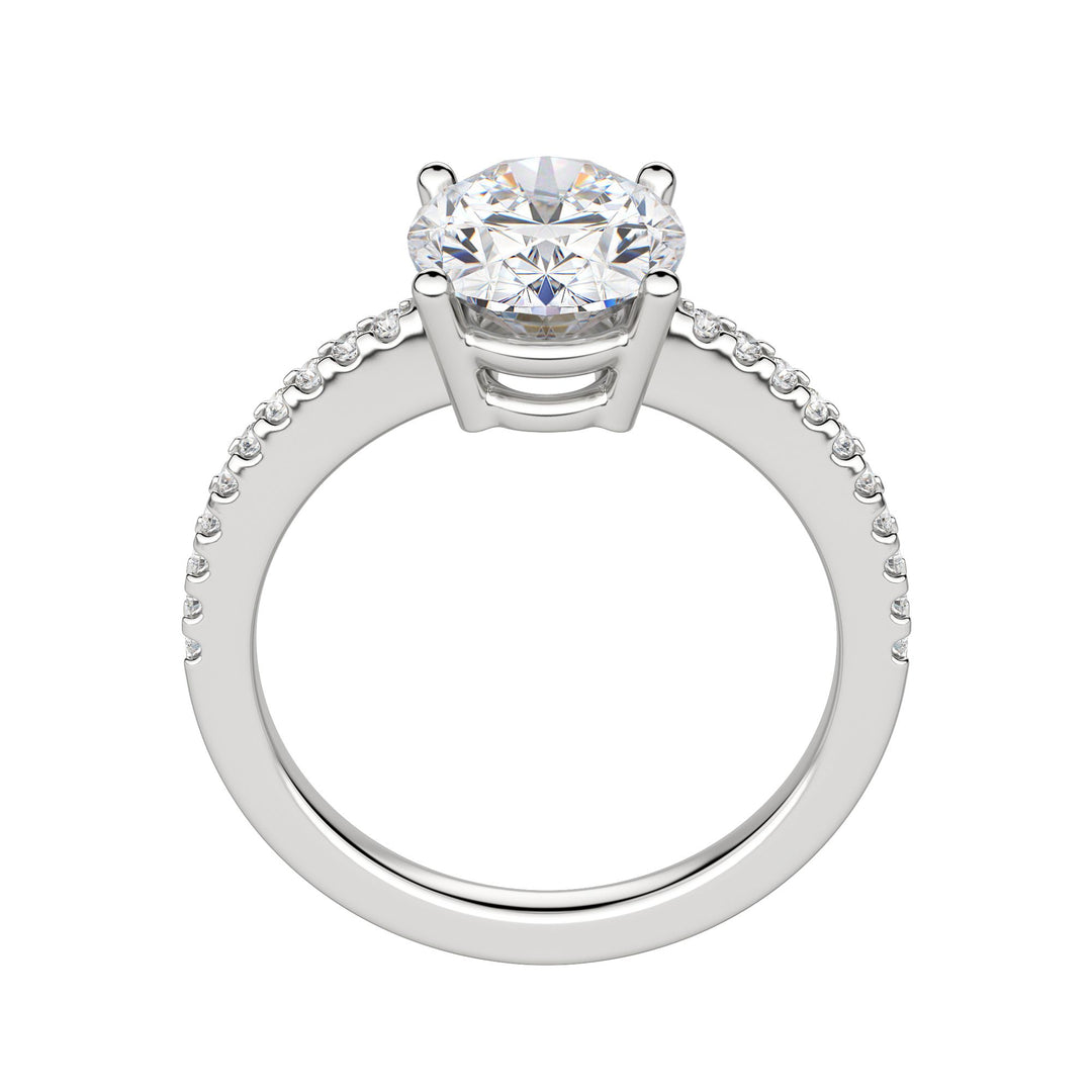 EAVE ACCENTED OVAL CUT MOISSANITE ENGAGEMENT RING