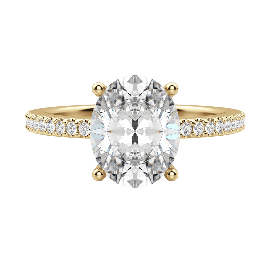 EAVE ACCENTED OVAL CUT MOISSANITE ENGAGEMENT RING