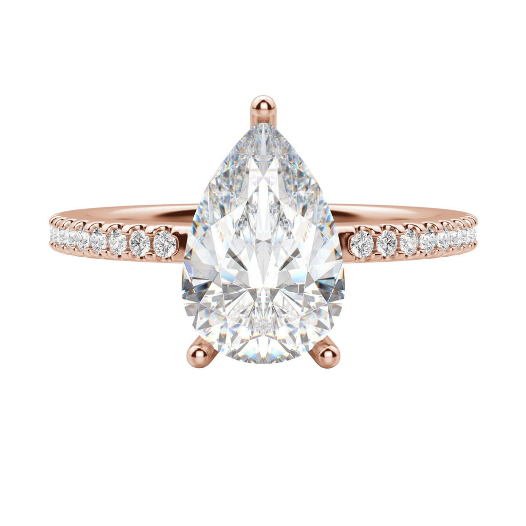 EAVE ACCENTED PEAR CUT MOISSANITE ENGAGEMENT RING