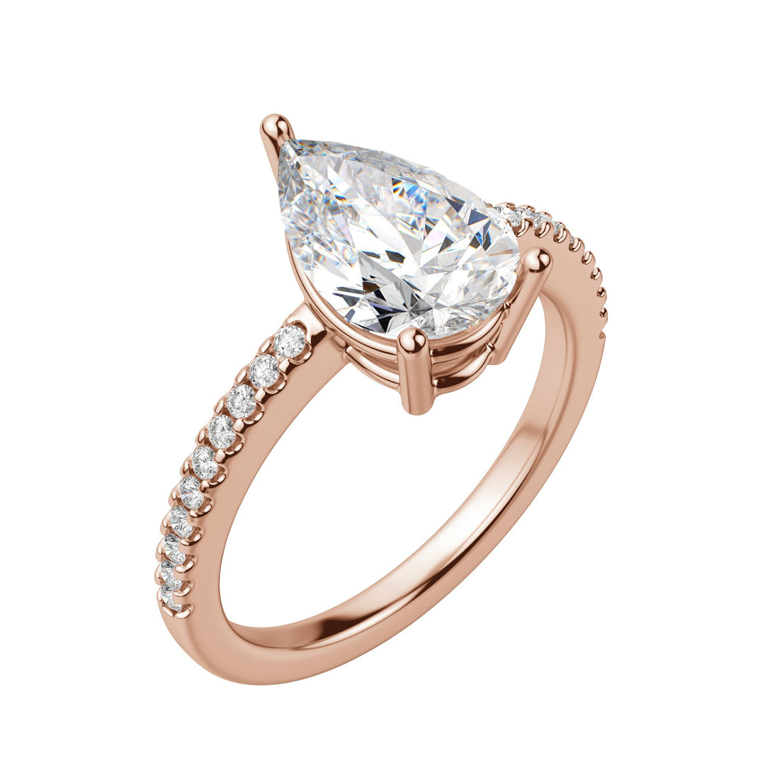 EAVE ACCENTED PEAR CUT MOISSANITE ENGAGEMENT RING