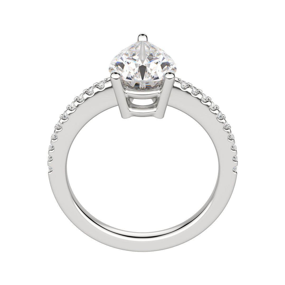 EAVE ACCENTED PEAR CUT MOISSANITE ENGAGEMENT RING