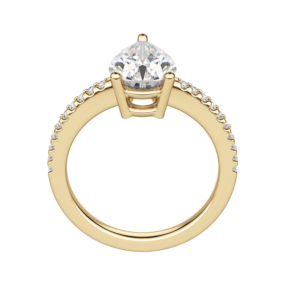 EAVE ACCENTED PEAR CUT MOISSANITE ENGAGEMENT RING