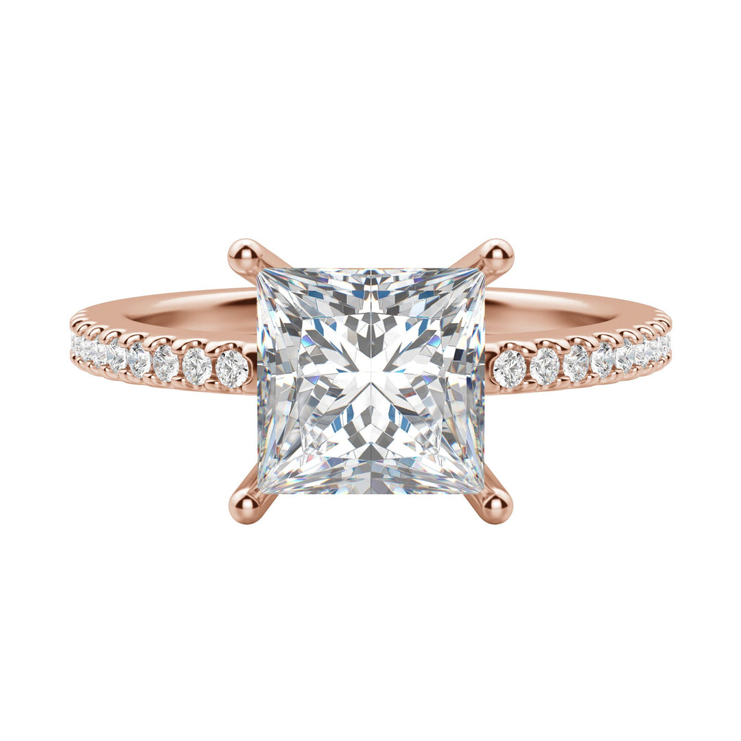 EAVE ACCENTED PRINCESS CUT MOISSANITE ENGAGEMENT RING