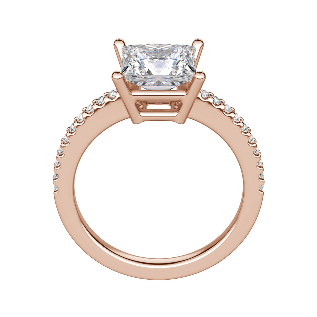 EAVE ACCENTED PRINCESS CUT MOISSANITE ENGAGEMENT RING