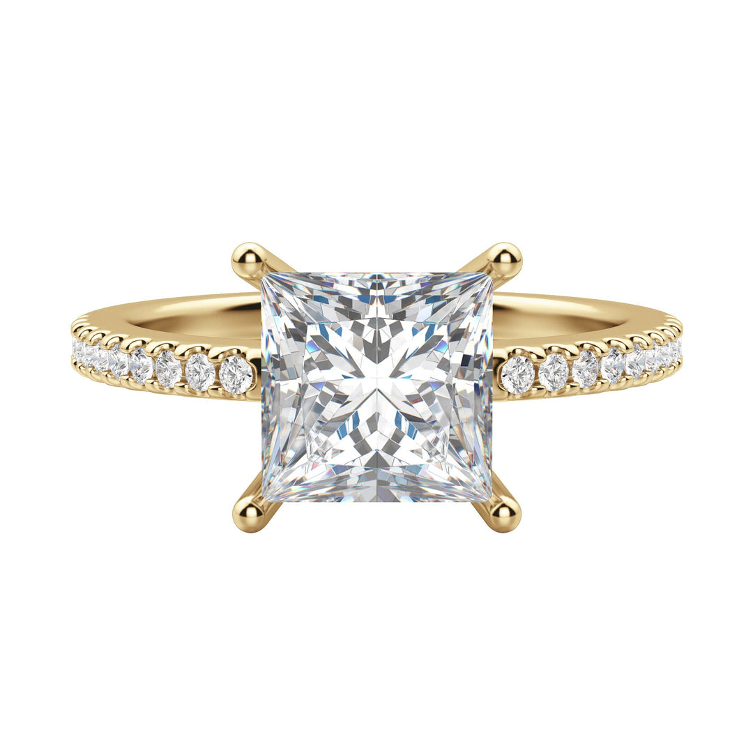 EAVE ACCENTED PRINCESS CUT MOISSANITE ENGAGEMENT RING