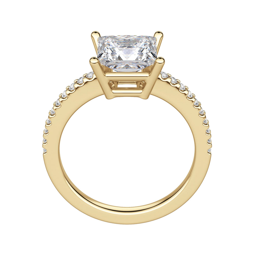 EAVE ACCENTED PRINCESS CUT MOISSANITE ENGAGEMENT RING