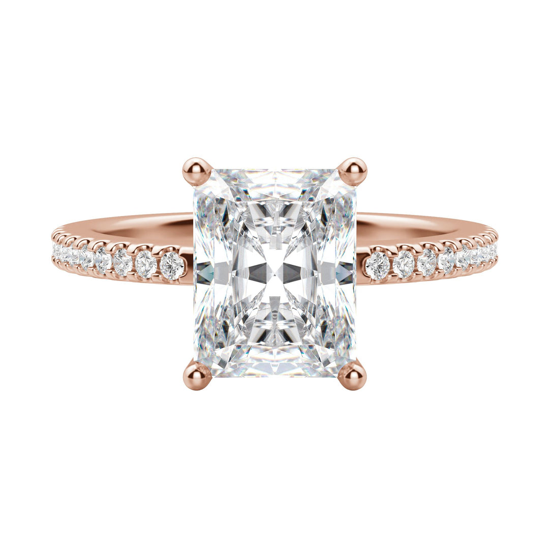 EAVE ACCENTED RADIANT CUT MOISSANITE ENGAGEMENT RING