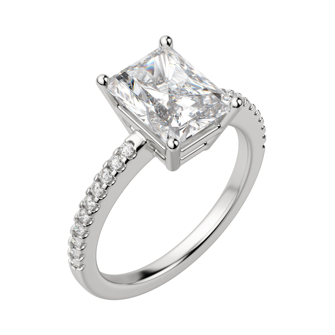 EAVE ACCENTED RADIANT CUT MOISSANITE ENGAGEMENT RING