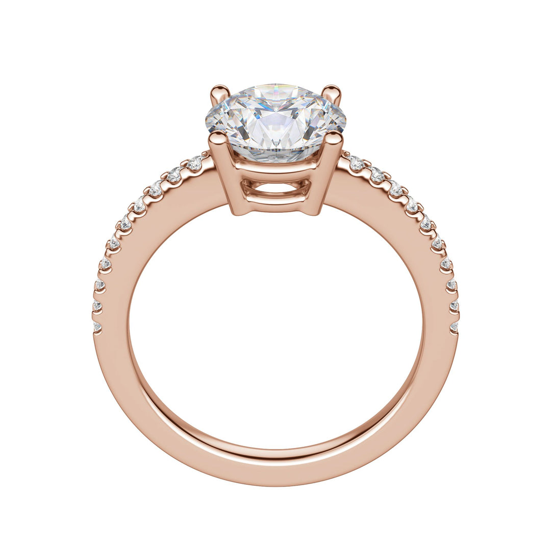 EAVE ACCENTED ROUND CUT MOISSANITE ENGAGEMENT RING