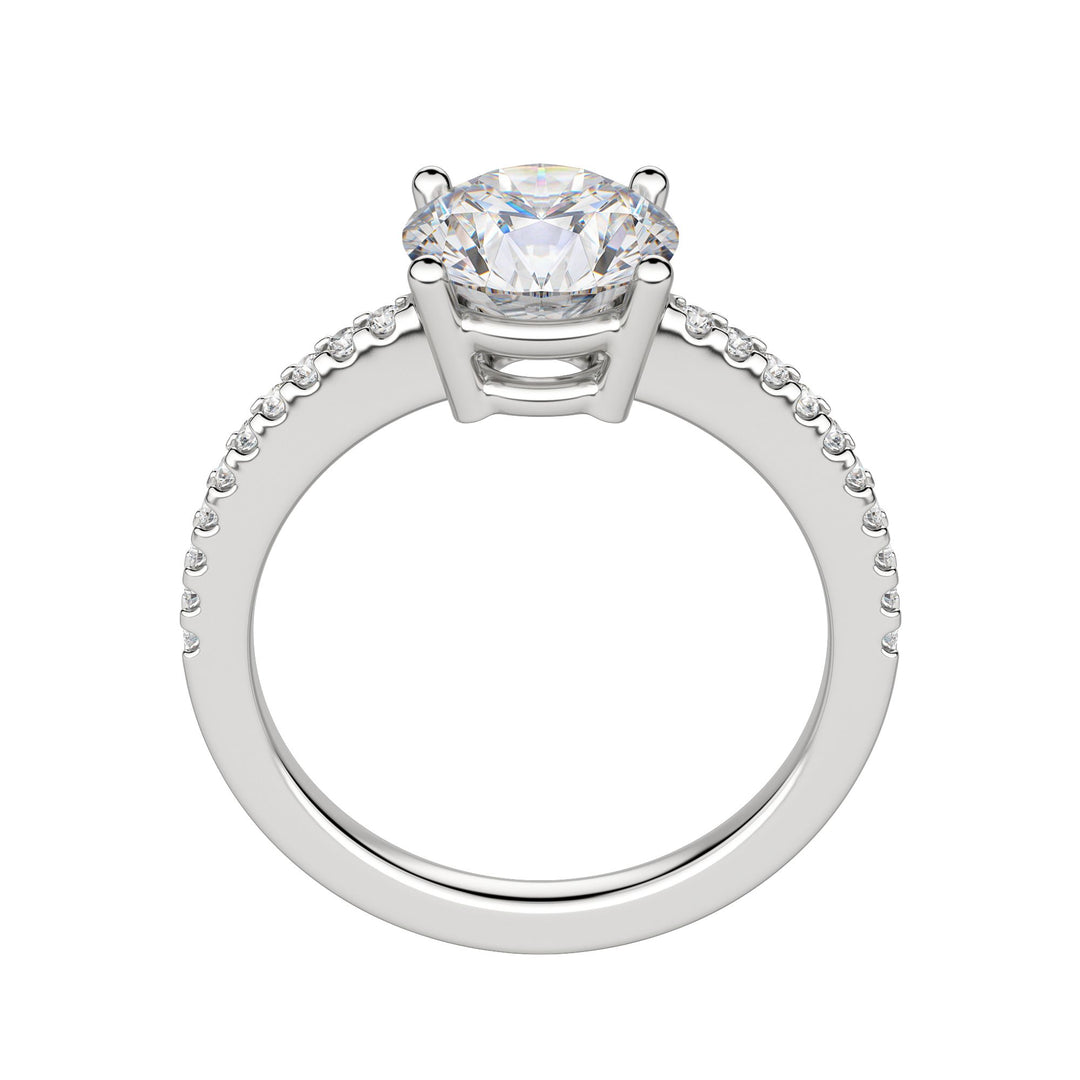 EAVE ACCENTED ROUND CUT MOISSANITE ENGAGEMENT RING