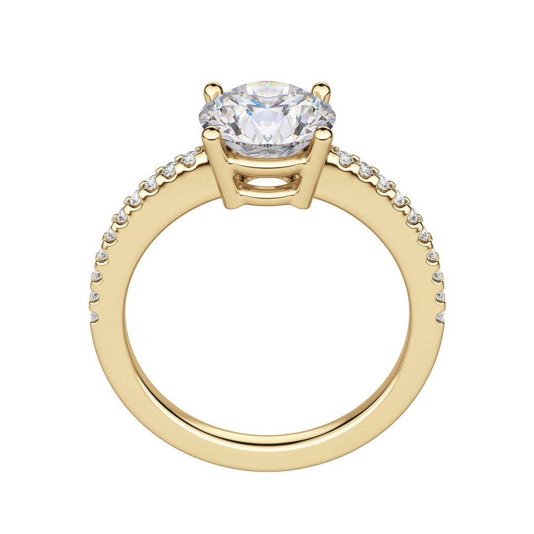 EAVE ACCENTED ROUND CUT MOISSANITE ENGAGEMENT RING