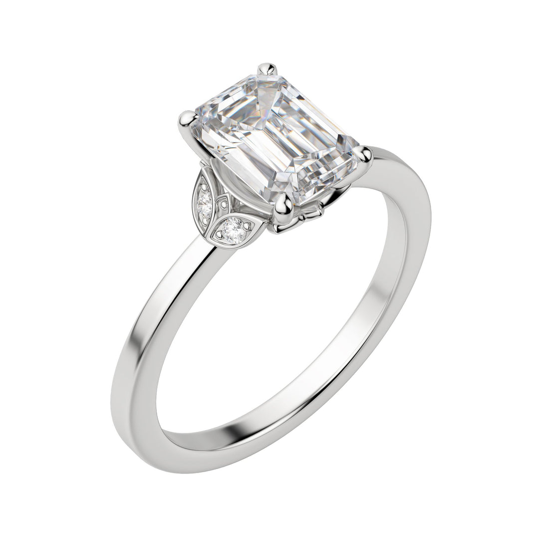 EDEN EMERALD CUT MOISSANITE ENGAGEMENT RING