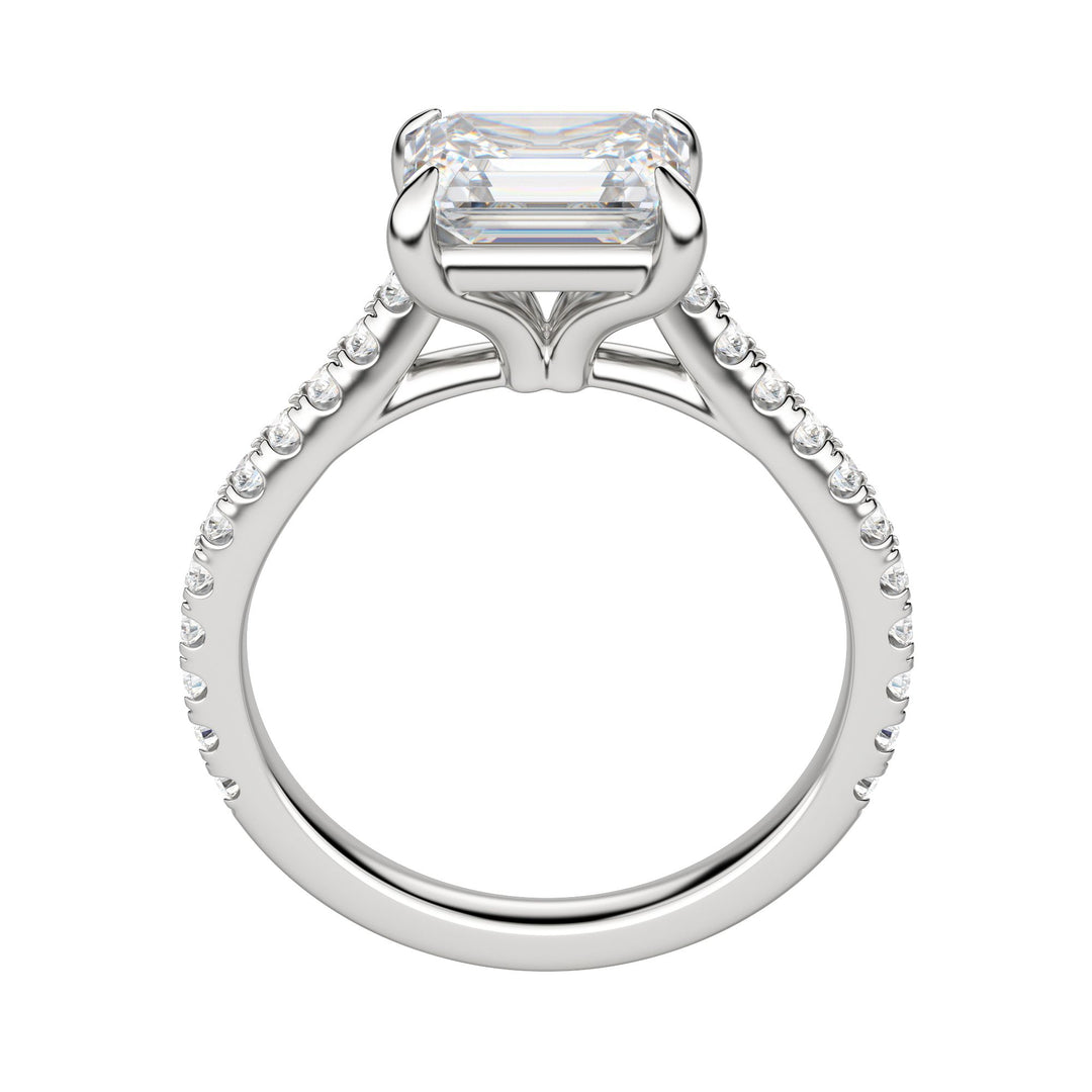 EDGY ACCENTED EMERALD CUT MOISSANITE ENGAGEMENT RING