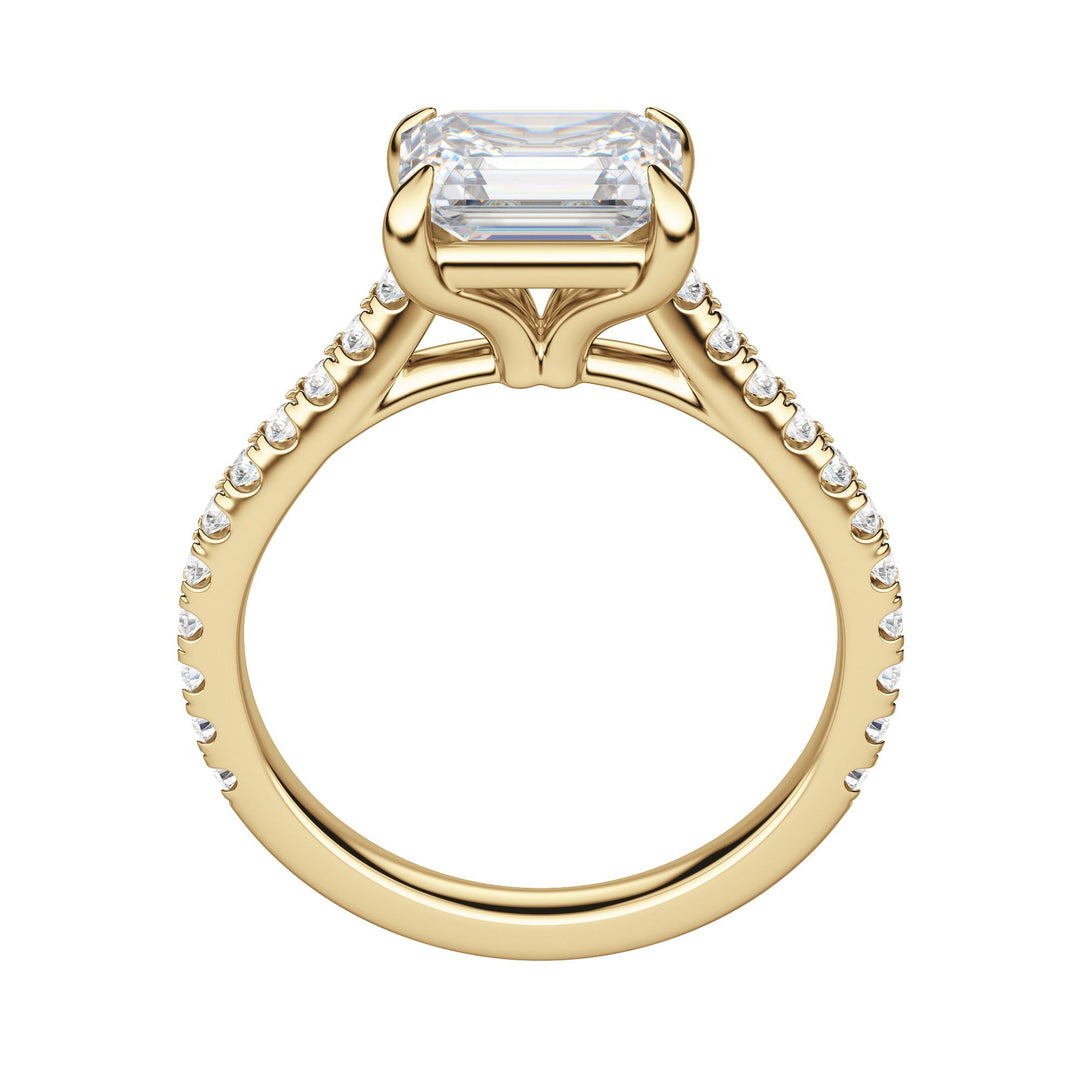 EDGY ACCENTED EMERALD CUT MOISSANITE ENGAGEMENT RING