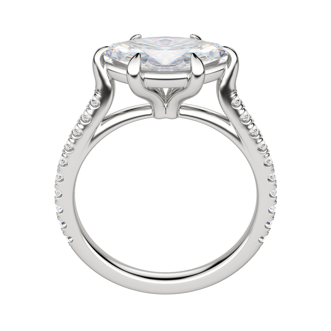 EDGY ACCENTED MARQUISE CUT MOISSANITE ENGAGEMENT RING