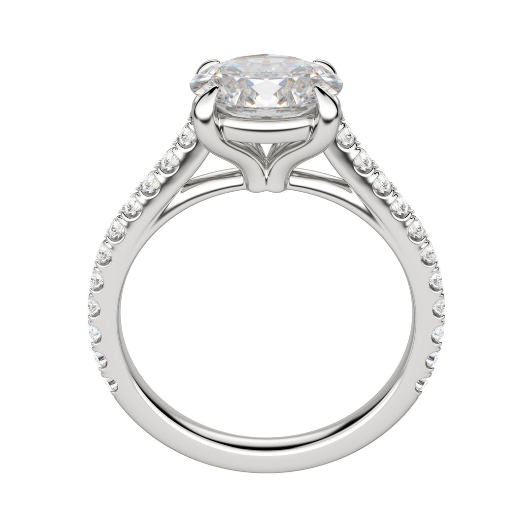 EDGY ACCENTED OVAL CUT MOISSANITE ENGAGEMENT RING