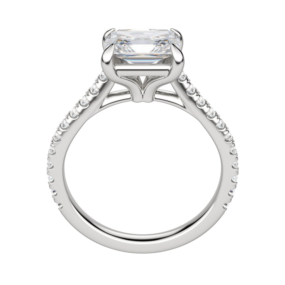 EDGY ACCENTED RADIANT CUT MOISSANITE ENGAGEMENT RING