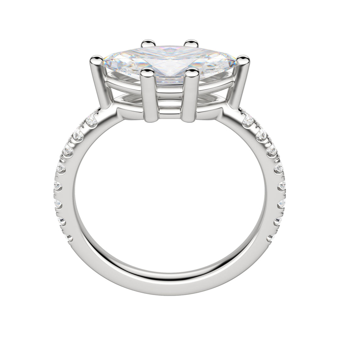 EDGY BASKET ACCENTED MARQUISE CUT ENGAGEMENT RING