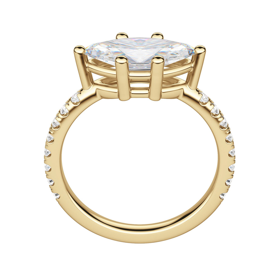 EDGY BASKET ACCENTED MARQUISE CUT ENGAGEMENT RING